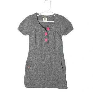 Midi Boden Girls Gray Short Sleeve Sweater Dress Size 5-6 Years